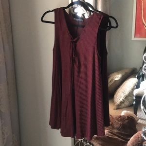 Maroon T-shirt dress